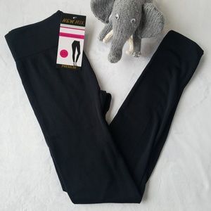 New Mix Fleece Leggings One Size Black NWT